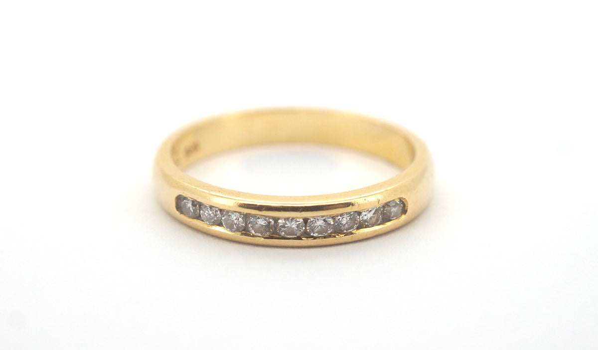 Unisex 18ct Yellow Gold & Diamond Eternity Ring (Size M1/2) - 506204