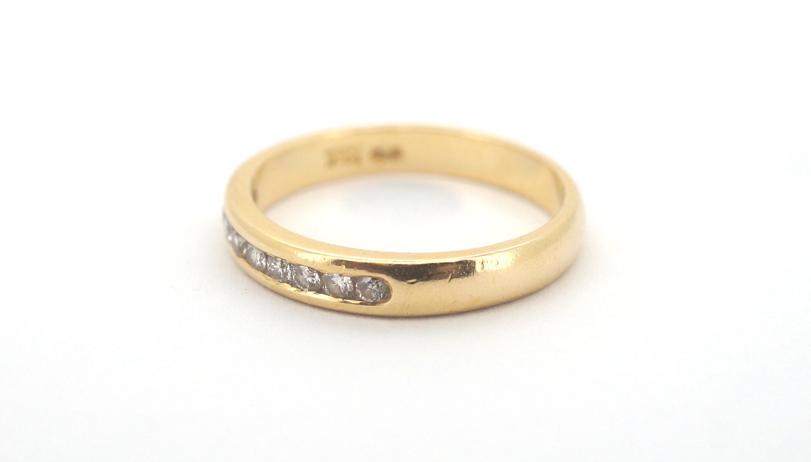 Unisex 18ct Yellow Gold & Diamond Eternity Ring (Size M1/2) - 506204