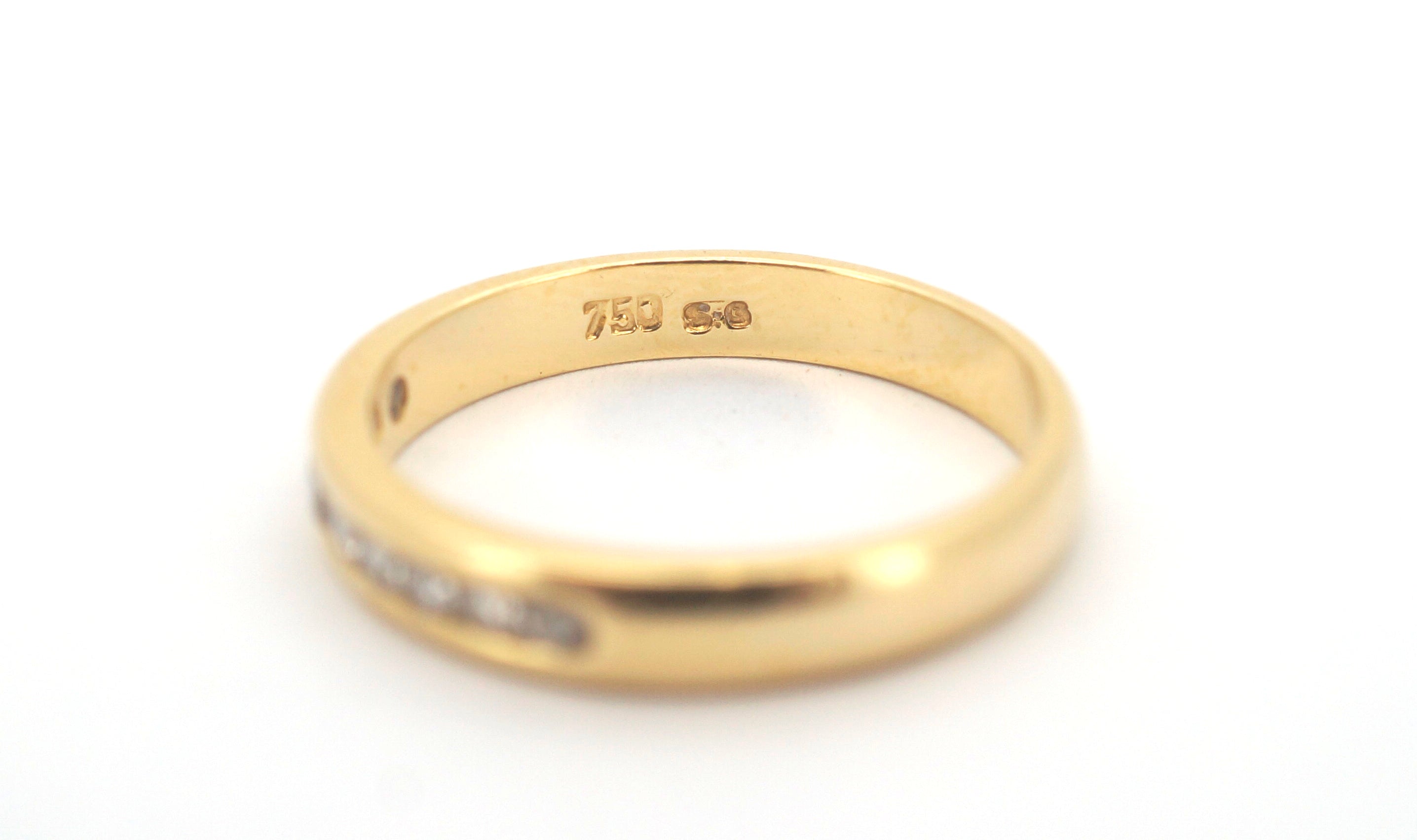 Unisex 18ct Yellow Gold & Diamond Eternity Ring (Size M1/2) - 506204