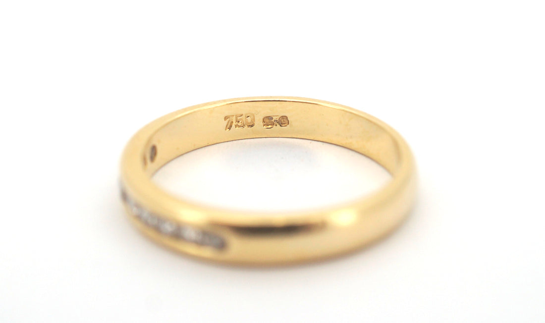 Unisex 18ct Yellow Gold & Diamond Eternity Ring (Size M1/2) - 506204