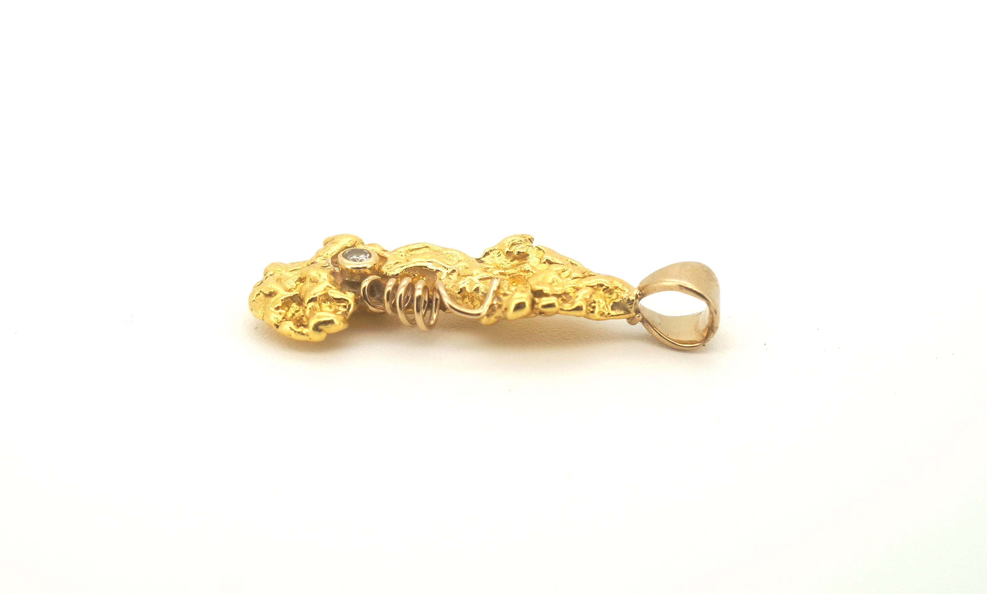 22ct Yellow Gold Solid Nugget Pendant - 502322