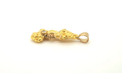 22ct Yellow Gold Solid Nugget Pendant - 502322