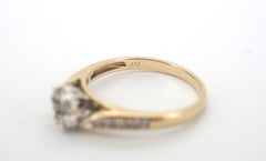 Ladies 9ct Yellow & White Diamond Cluster Ring (Size Q) - 505557