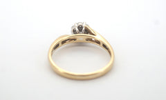 Ladies 9ct Yellow & White Diamond Cluster Ring (Size Q) - 505557