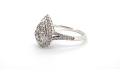 9ct White Gold Pear Cluster Diamond Ring (Size O) - 504175