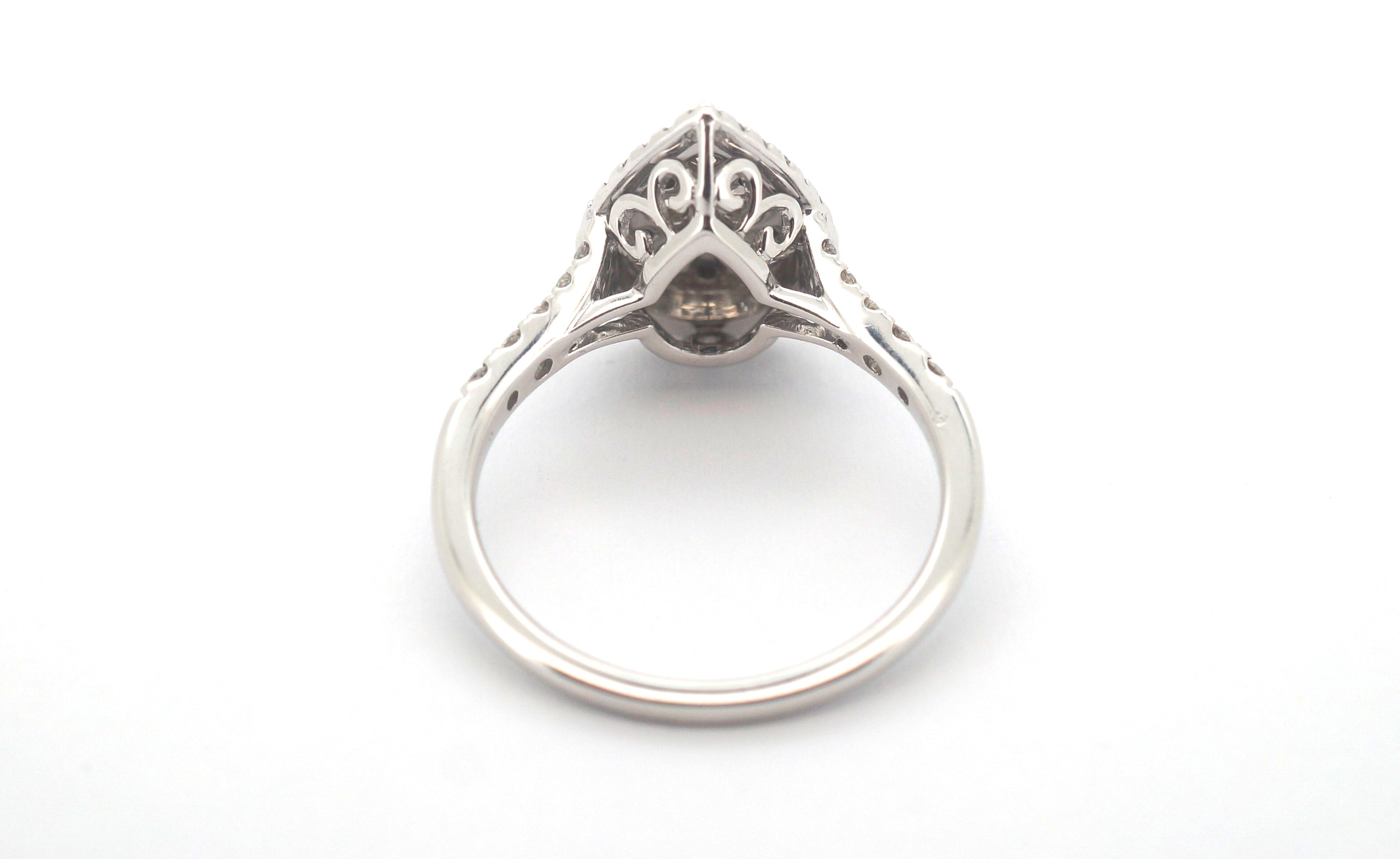 9ct White Gold Pear Cluster Diamond Ring (Size O) - 504175