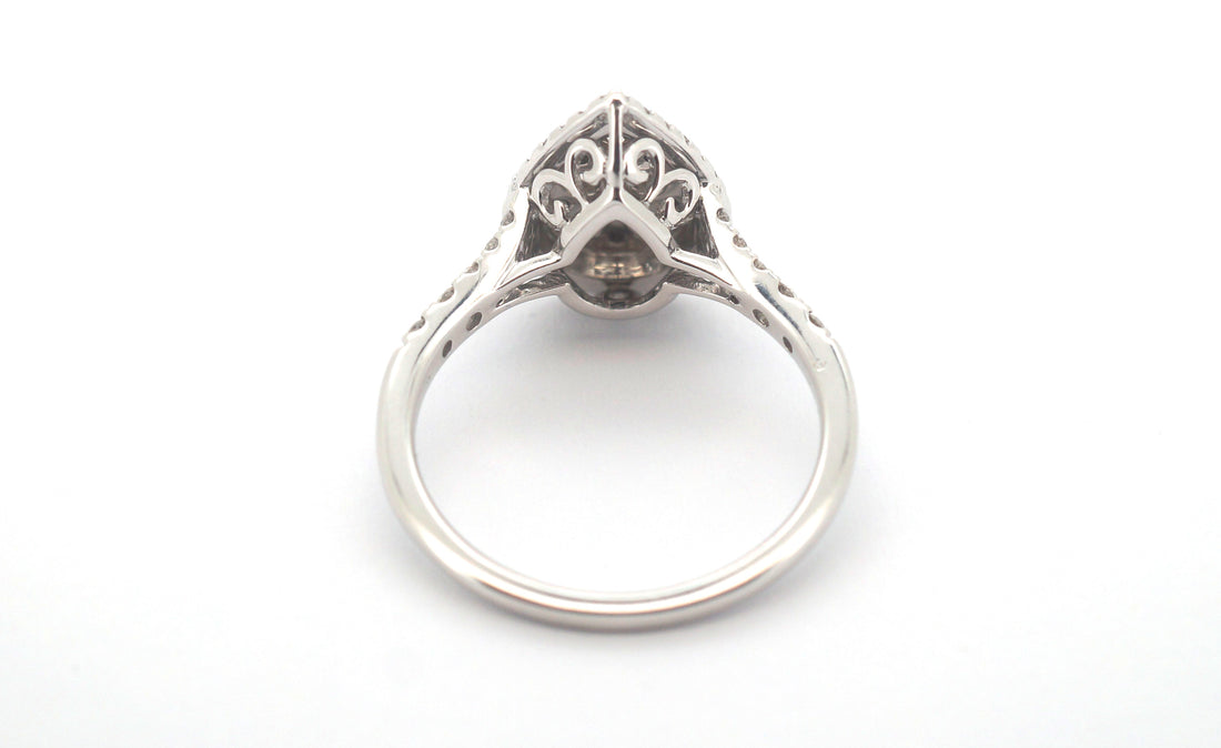9ct White Gold Pear Cluster Diamond Ring (Size O) - 504175