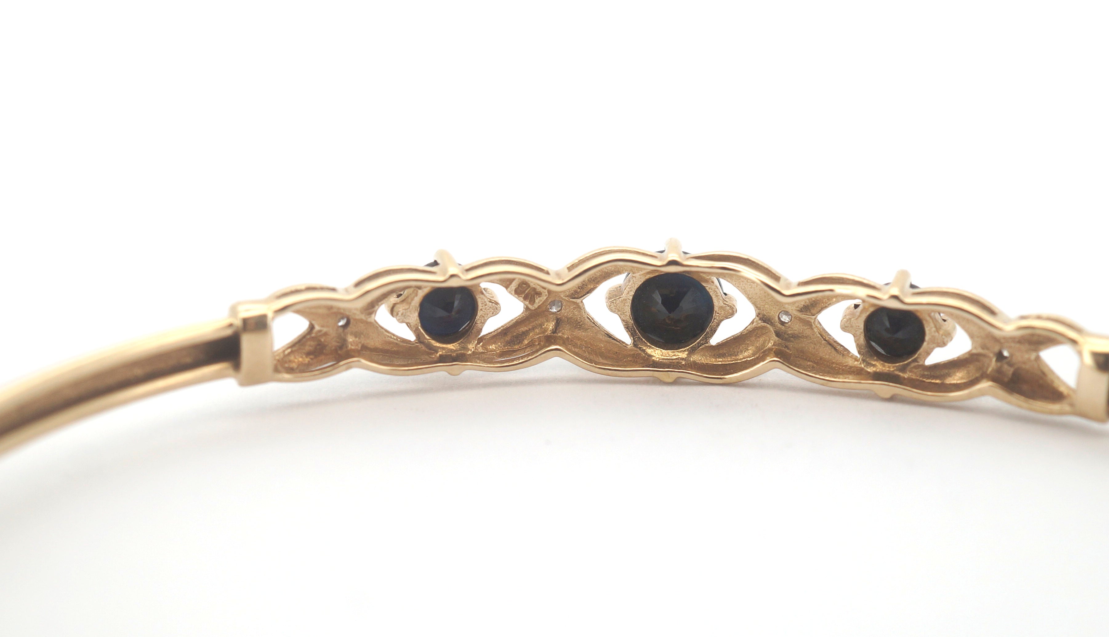 9ct Yellow Gold Sapphire & Diamond Bangle - 506398