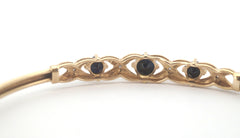 9ct Yellow Gold Sapphire & Diamond Bangle - 506398