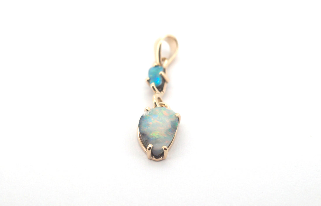 9ct Yellow Gold & Australian Boulder Opal Pendant - 504242