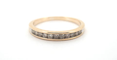 Unisex 9ct Yellow gold Straight Set Diamond Eternity Ring (Size R) - 505556