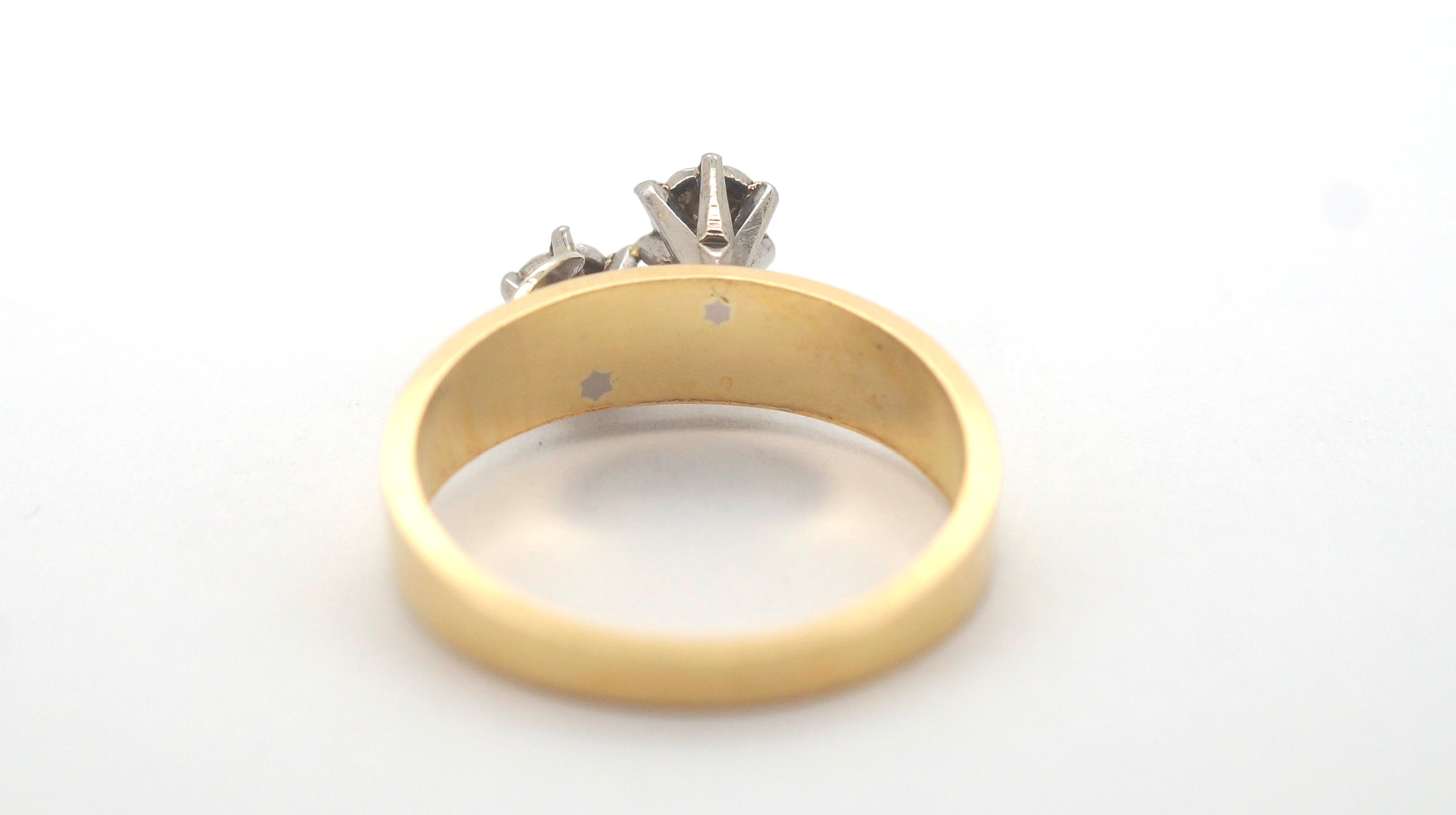 18ct Yellow & White Gold Toi Et Moi Ring (Size L 1/2) - 506208