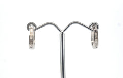 10ct White Gold Hinged Huggie Earrings - 505811