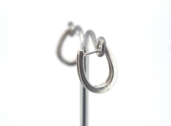 10ct White Gold Hinged Huggie Earrings - 505811
