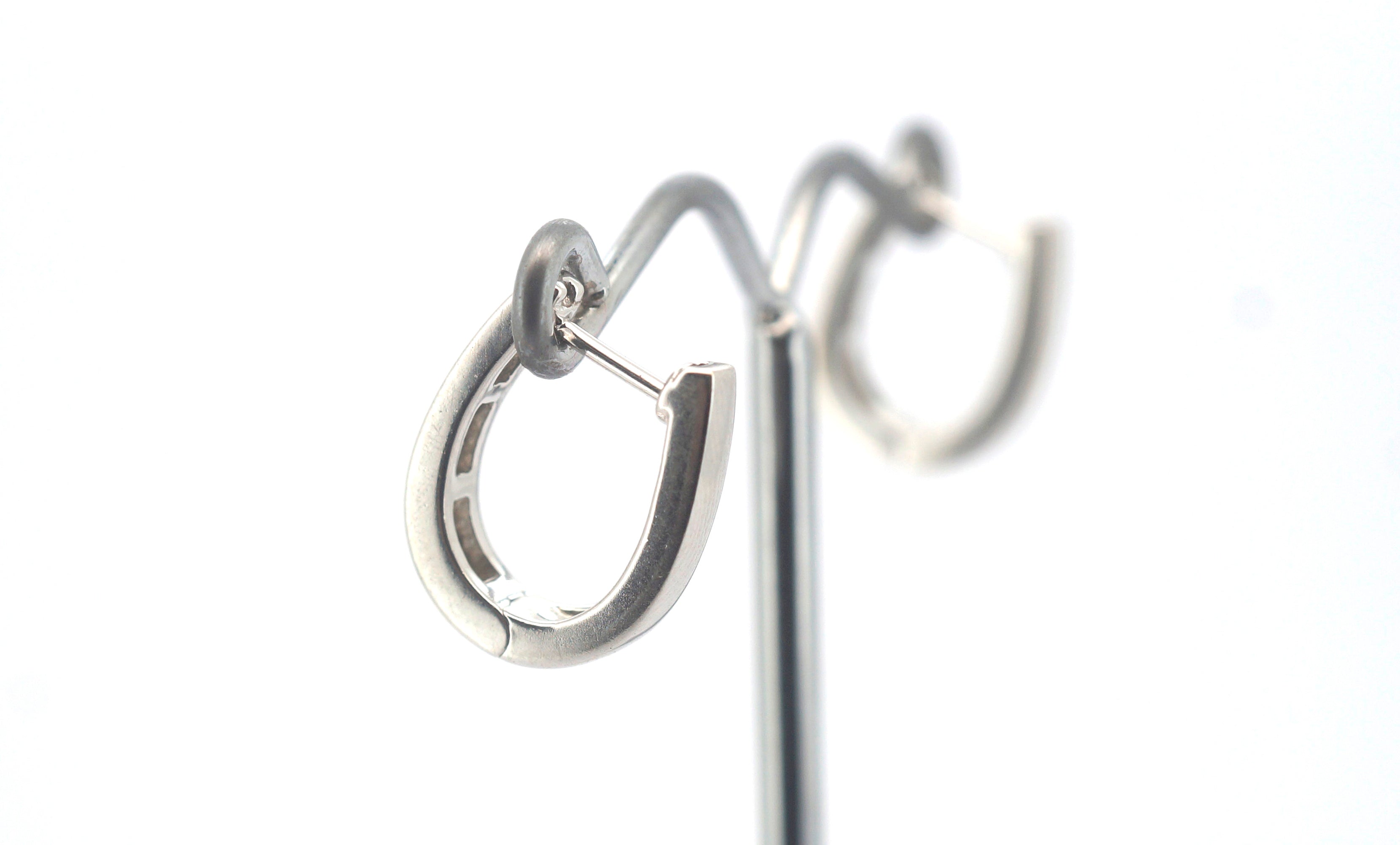 10ct White Gold Hinged Huggie Earrings - 505811