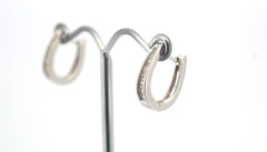 10ct White Gold Hinged Huggie Earrings - 505811