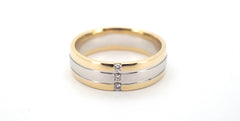 Mens 9ct Two-Tone Diamond Ring (Size Y) - 508242