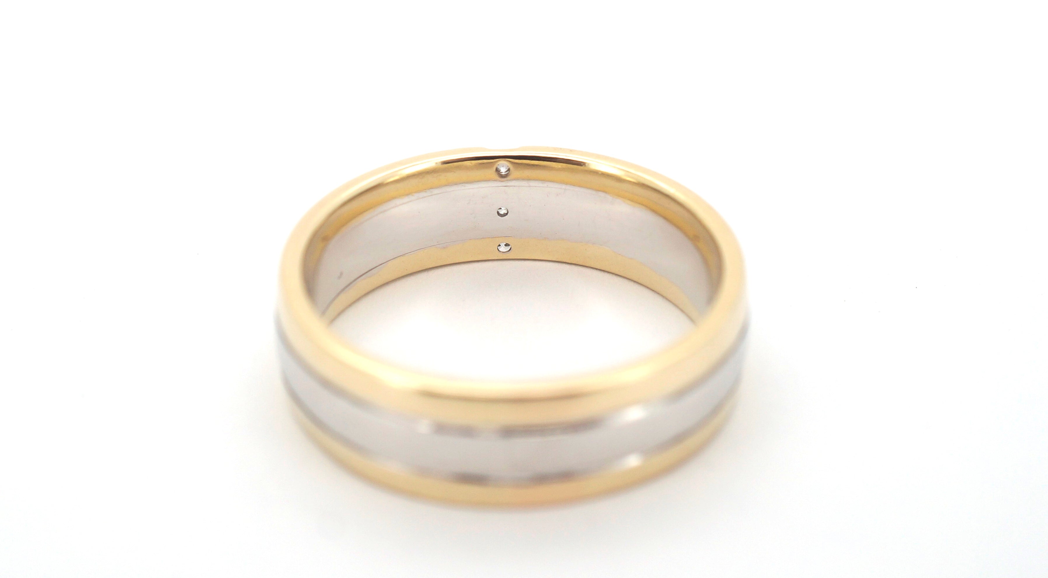 Mens 9ct Two-Tone Diamond Ring (Size Y) - 508242