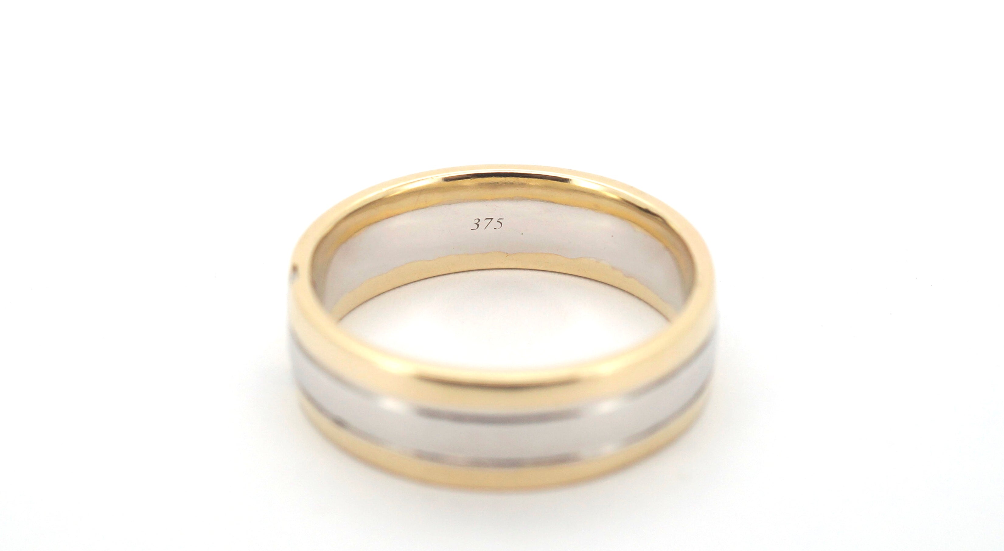 Mens 9ct Two-Tone Diamond Ring (Size Y) - 508242