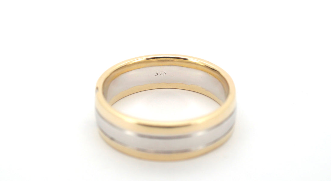Mens 9ct Two-Tone Diamond Ring (Size Y) - 508242