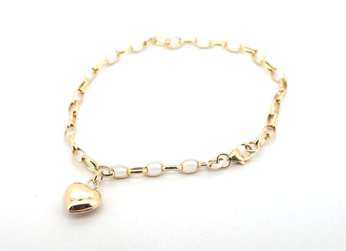 Ladies 9ct Yellow Gold Chain Link Bracelet (19cm) - 508841