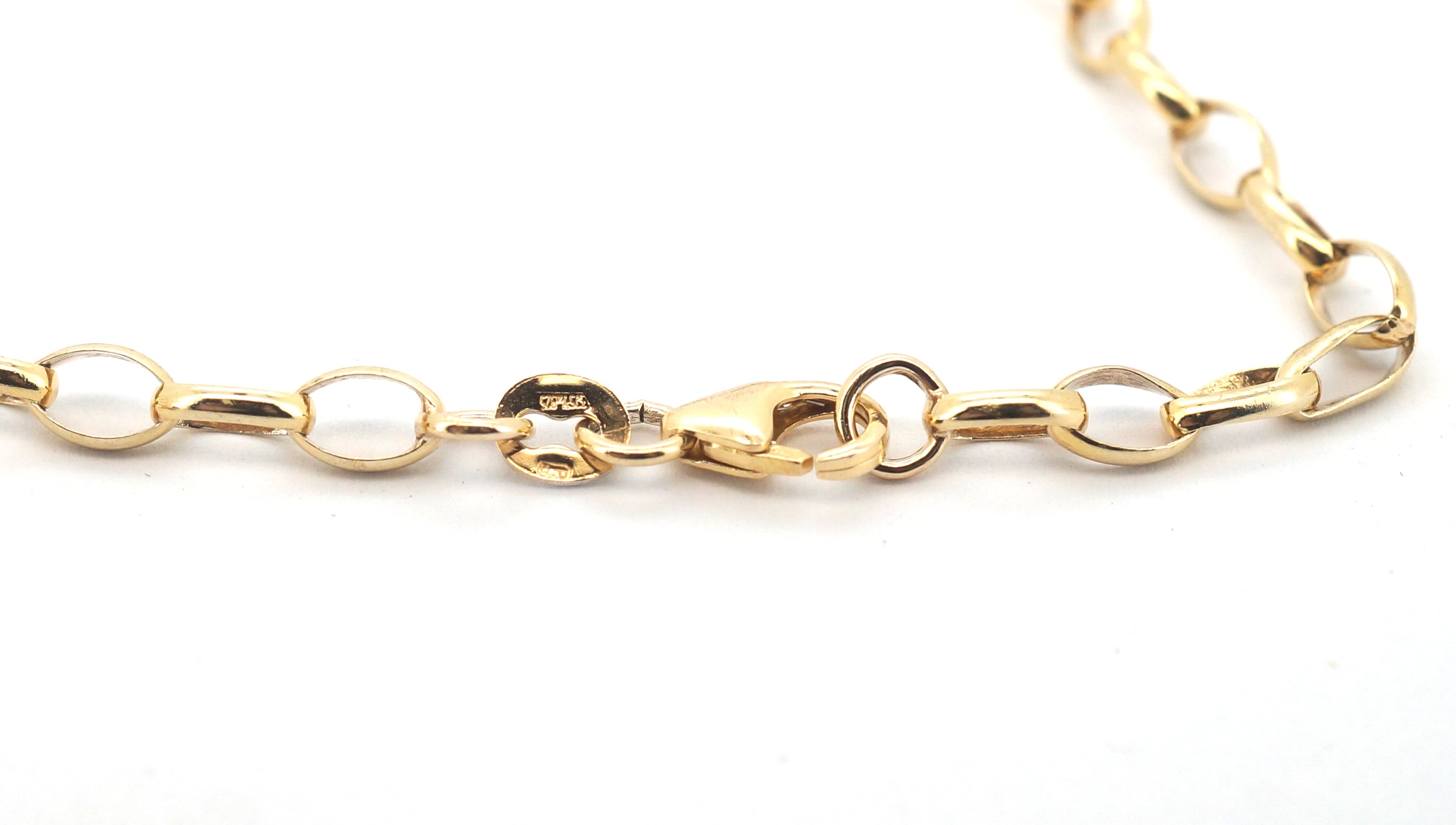 Ladies 9ct Yellow Gold Chain Link Bracelet (19cm) - 508841