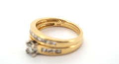 Ladies 18ct Yellow & White Gold Engagement Ring Set (Size L 1/2) - 507702