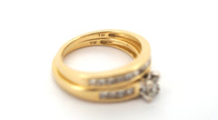Ladies 18ct Yellow & White Gold Engagement Ring Set (Size L 1/2) - 507702