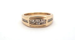Mens 9ct Yellow Gold & Diamond Ring (Size U 1/2) - 508119
