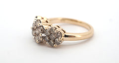 9ct Yellow & White Gold Diamond Dress Ring (Size Q) - 508122