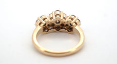 9ct Yellow & White Gold Diamond Dress Ring (Size Q) - 508122