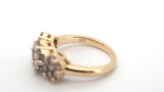 9ct Yellow & White Gold Diamond Dress Ring (Size Q) - 508122