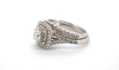Ladies 14ct White Gold Diamond Engangement Ring Set (Size L 1/2) - 507852