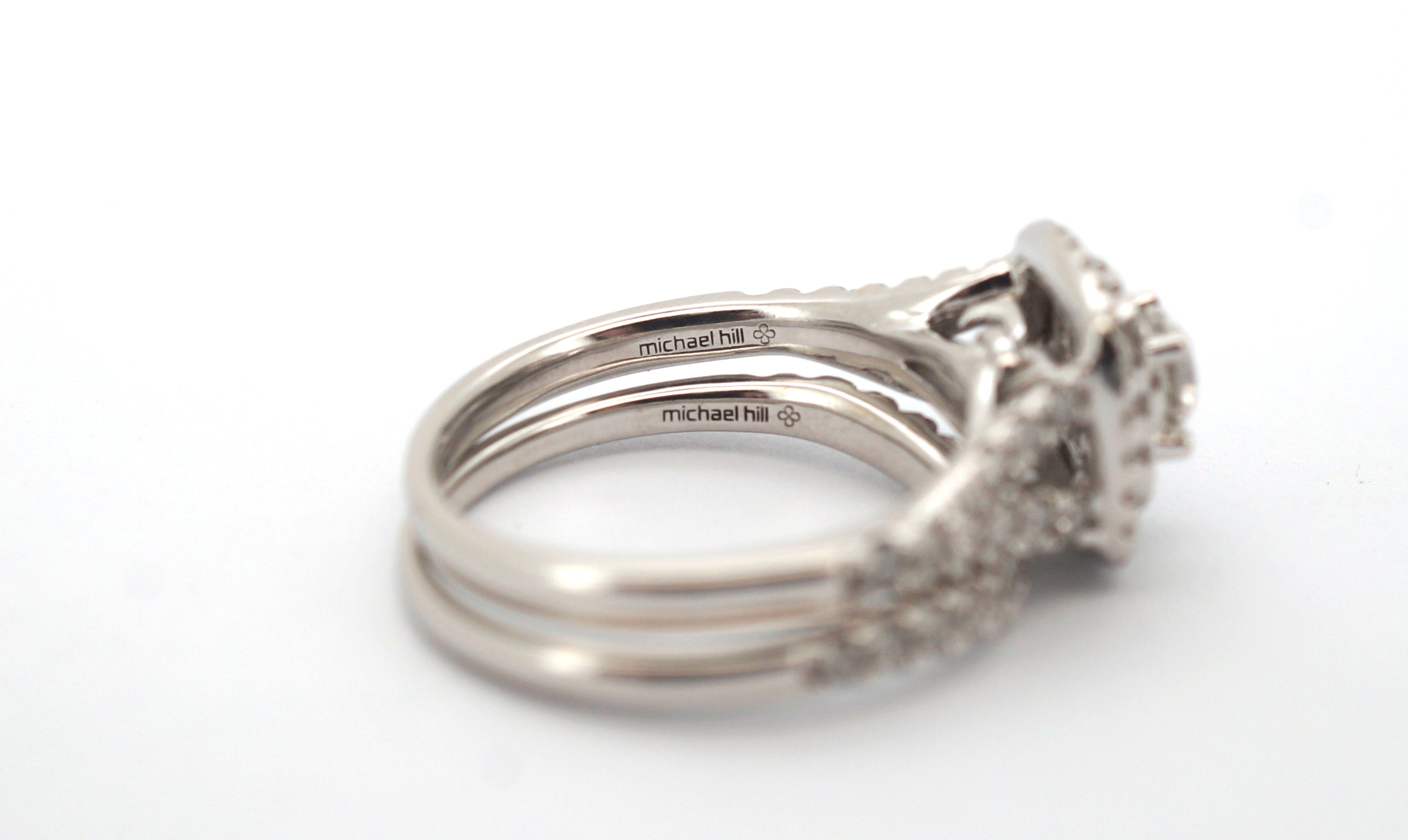 Ladies 14ct White Gold Diamond Engangement Ring Set (Size L 1/2) - 507852