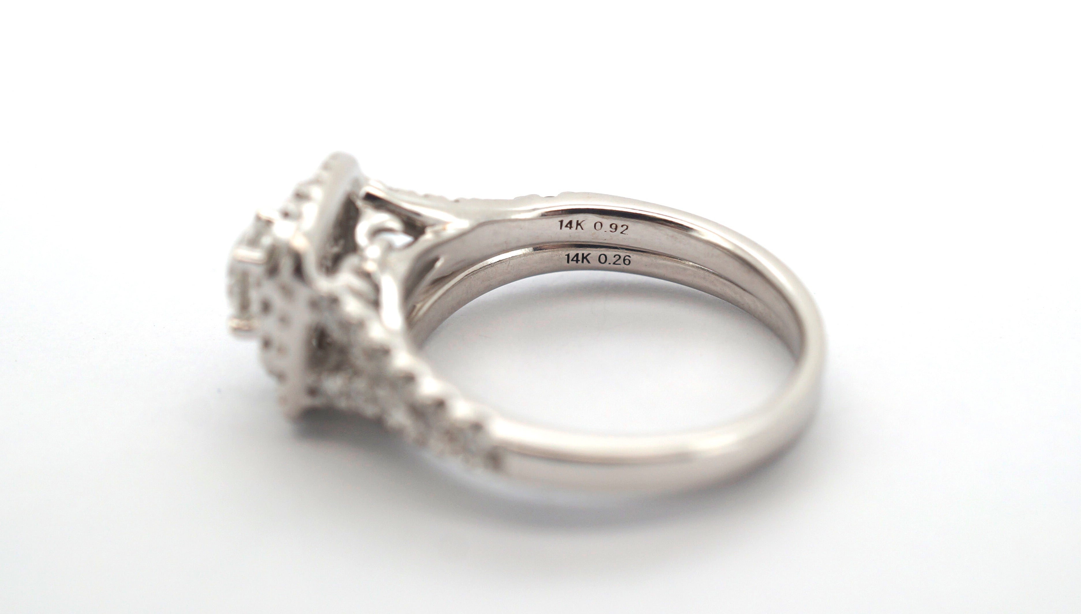 Ladies 14ct White Gold Diamond Engangement Ring Set (Size L 1/2) - 507852