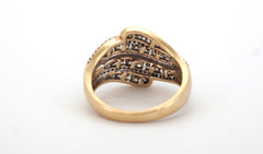 10ct Yellow & White Gold Diamond Dress Ring (Size O) - 505863