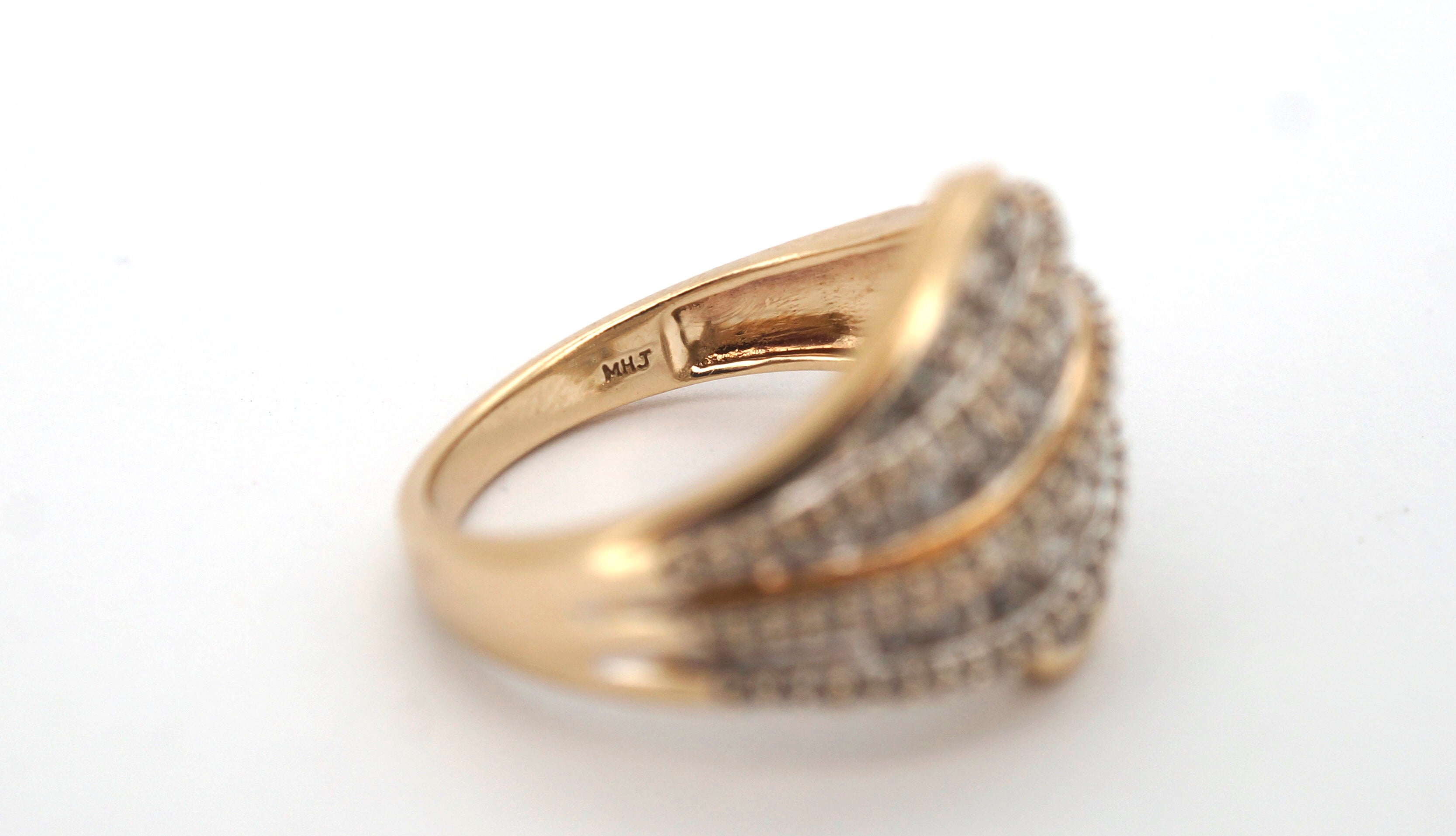 10ct Yellow & White Gold Diamond Dress Ring (Size O) - 505863