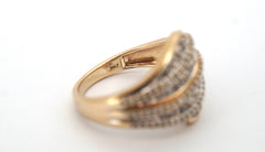 10ct Yellow & White Gold Diamond Dress Ring (Size O) - 505863