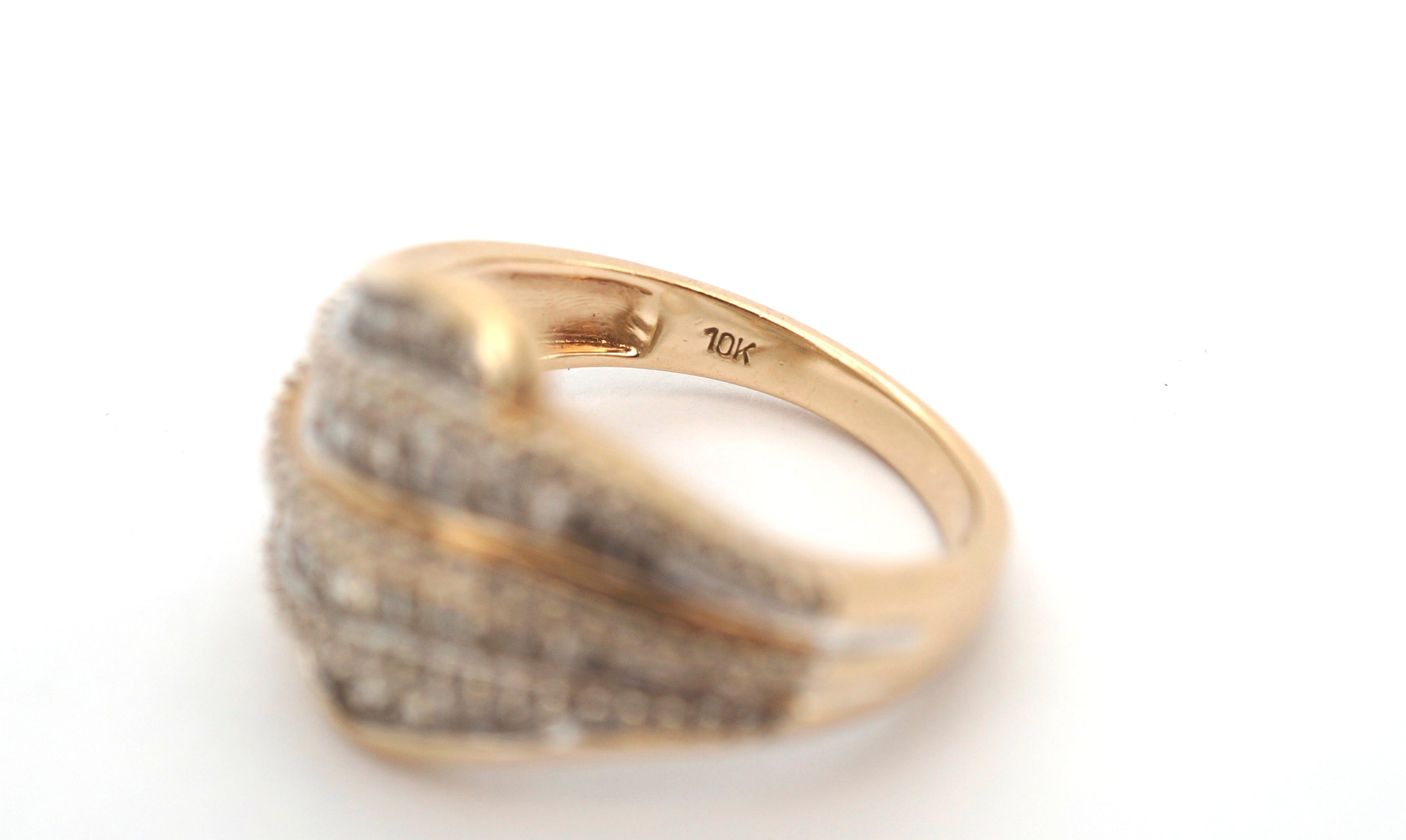 10ct Yellow & White Gold Diamond Dress Ring (Size O) - 505863