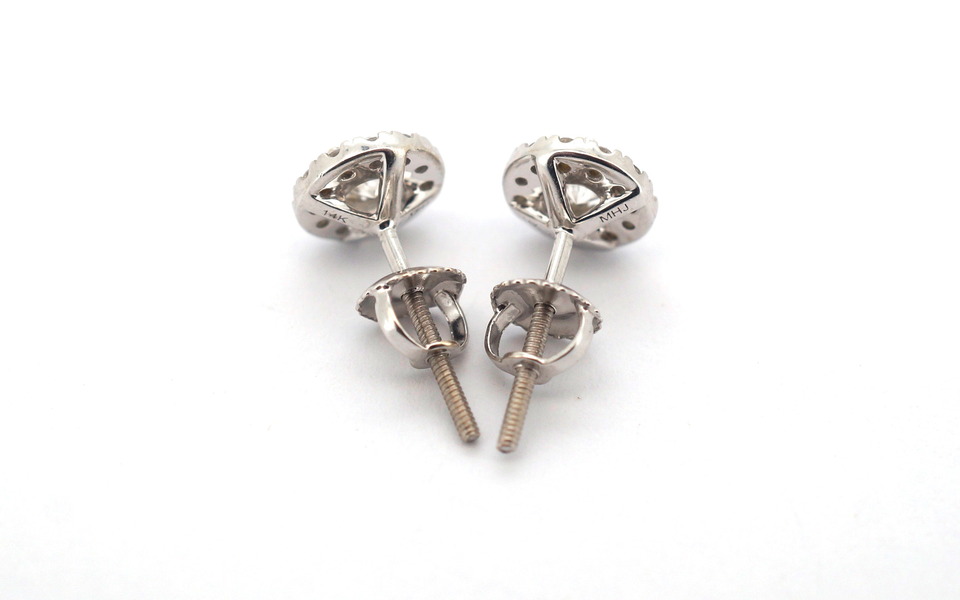 14ct White Gold Diamond Stud Earrings - 507848