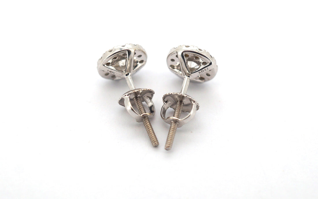 14ct White Gold Diamond Stud Earrings - 507848