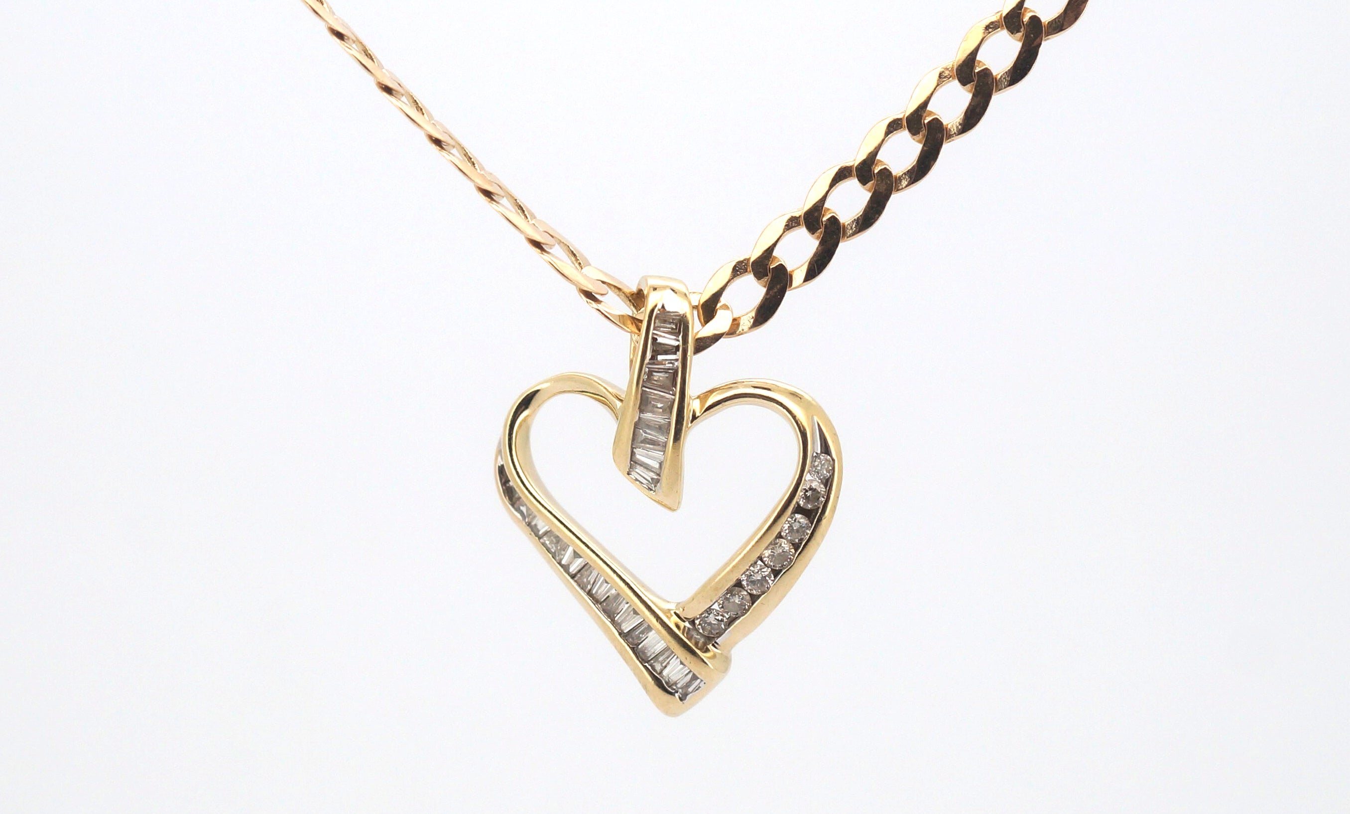 9ct Rose Gold Necklace with 9ct Heart Pendant (47cm) - 506212