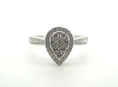 Ladies beautiful 9CT White Gold Diamond Pear Shape Ring - 500784