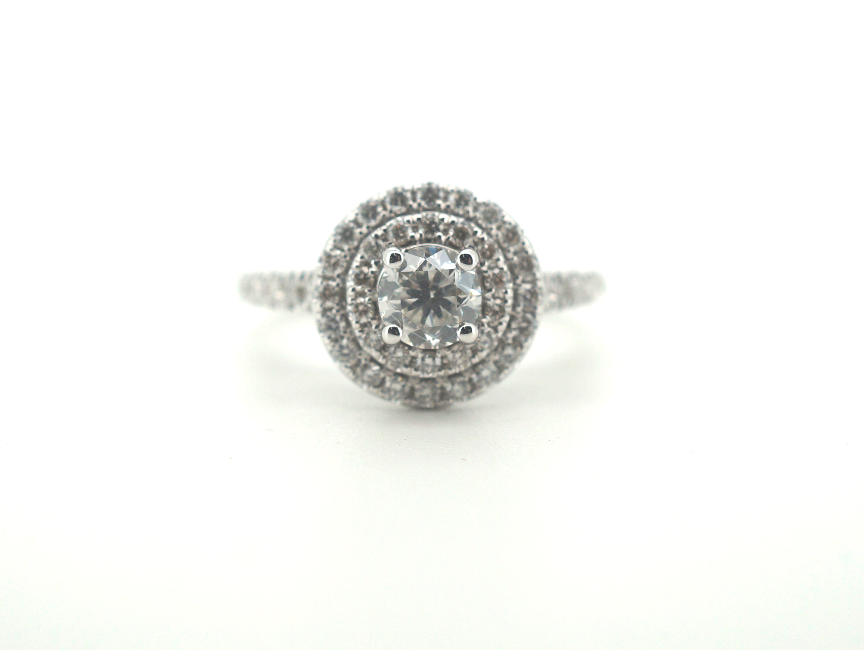 Ladies Stunning Michael Hill 14CT White Gold Diamond Engagement Ring (Size: I 1/2) - 500783