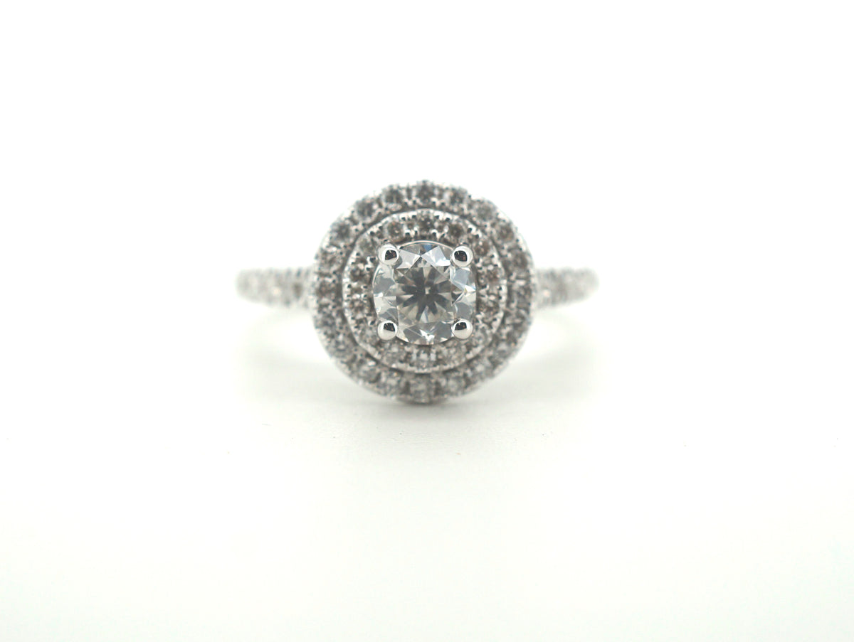 Ladies Stunning Michael Hill 14CT White Gold Diamond Engagement Ring (Size: I 1/2) - 500783