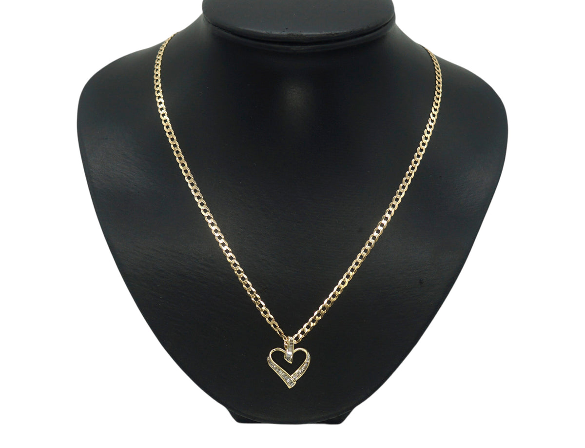 9ct Rose Gold Necklace with 9ct Heart Pendant (47cm) - 506212