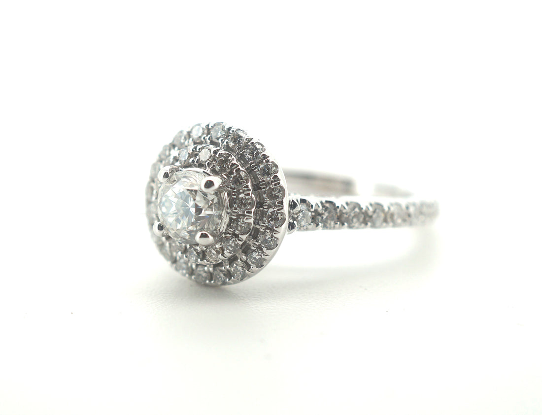 Ladies Stunning Michael Hill 14CT White Gold Diamond Engagement Ring (Size: I 1/2) - 500783