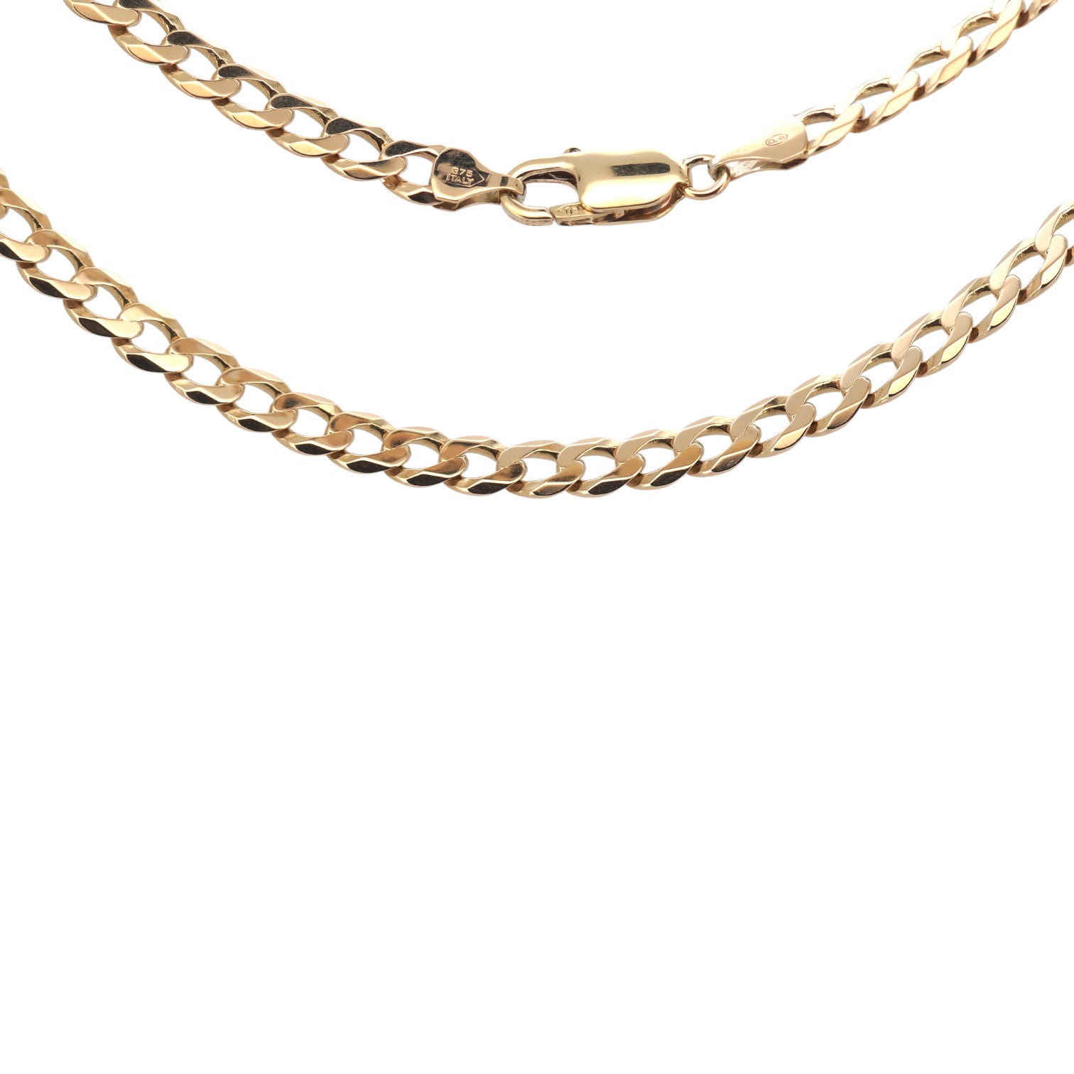 Unisex 9ct Yellow Gold Curb Link Necklace (66cm) - 506063