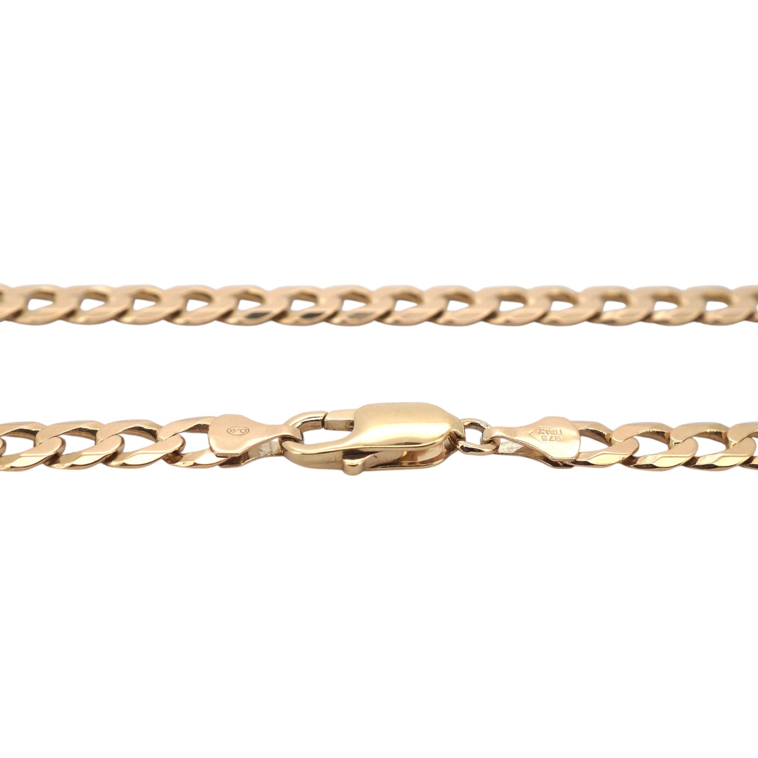 Unisex 9ct Yellow Gold Curb Link Necklace (66cm) - 506063