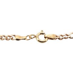 Ladies 9ct Rose Gold Figaro Link Bracelet (21cm) - 507862